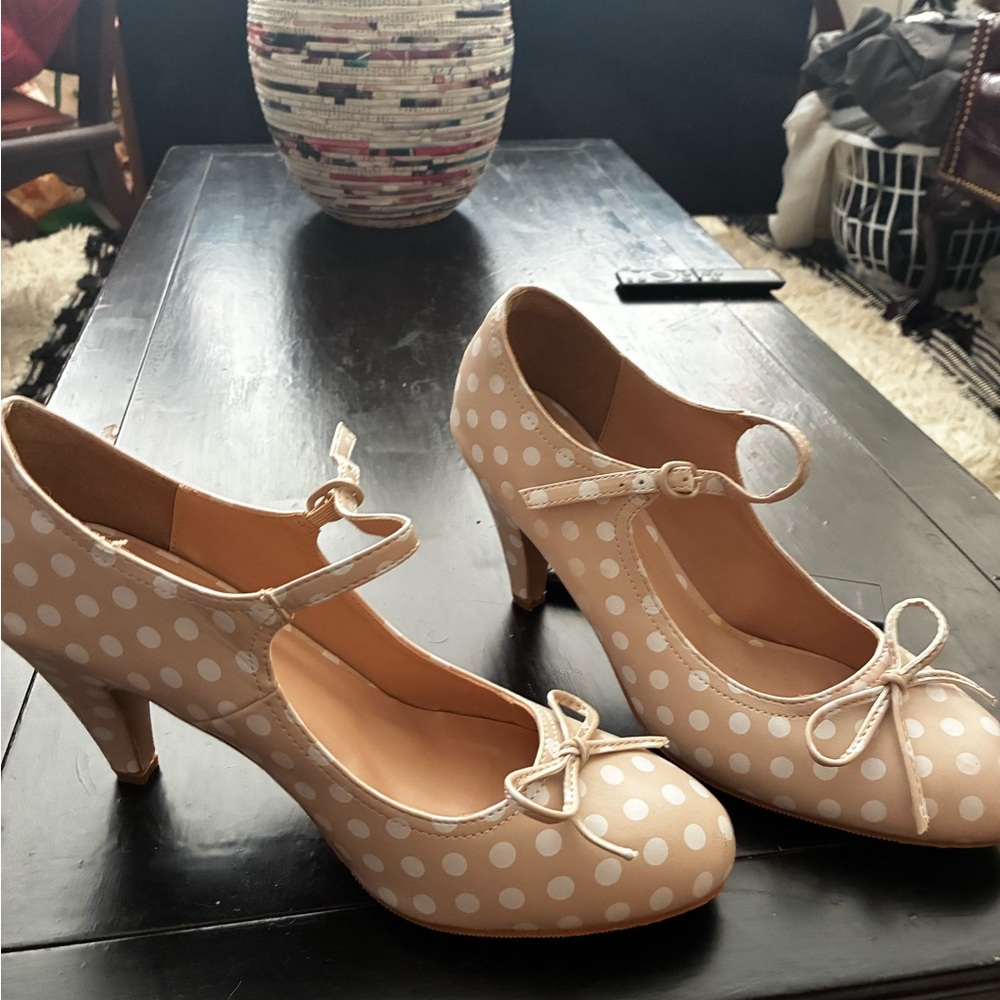 Polka Dot Mary Jane Heels